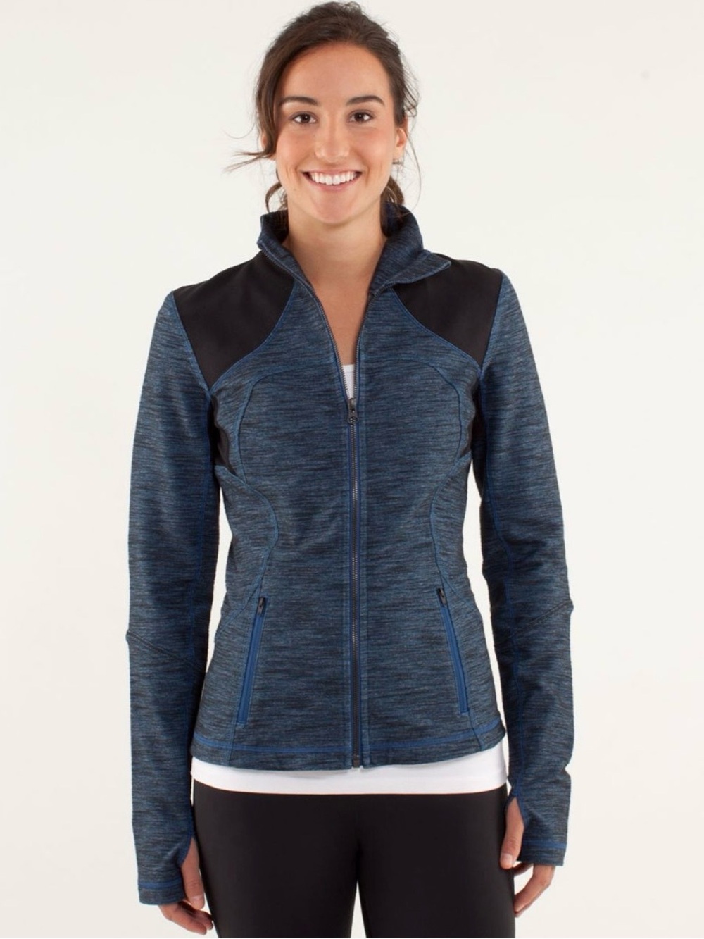 Lululemon Forme Jacket Slub Denim
Limitless Blue Black
Size 8